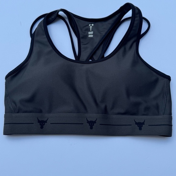 Under Armour UA Project Rock Armour Mid Crossback Strappy Sports Bra Size M - Picture 1 of 5